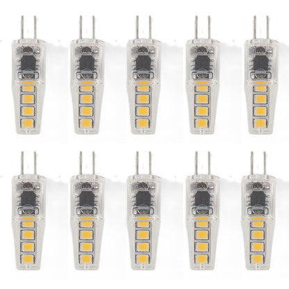 10Pcs G4 8LED Light 2835 Lamp Chips 2W 360 Angle PC Lamp Bulb for Home Office 220VWarm Light