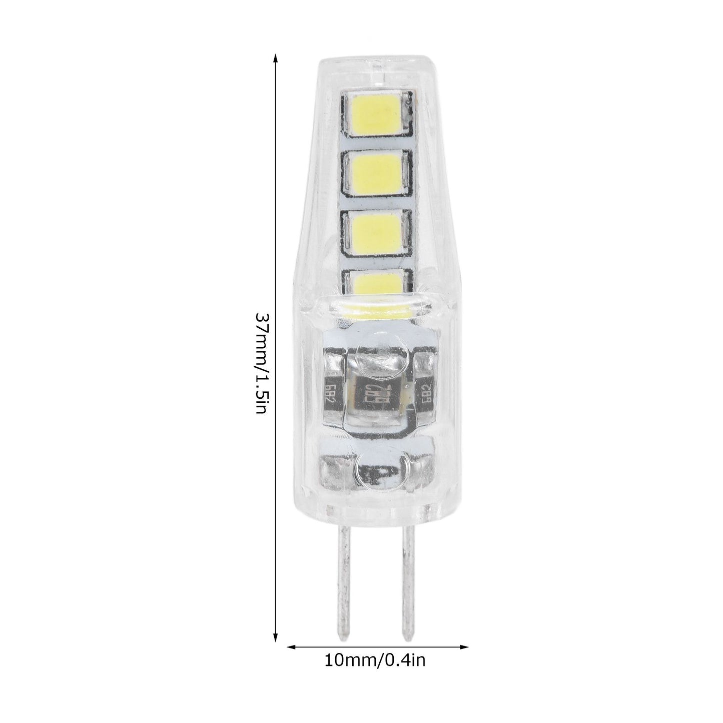 10Pcs G4 8LED Light 2835 Lamp Chips 2W 360 Angle PC Lamp Bulb for Home Office 220VWarm Light
