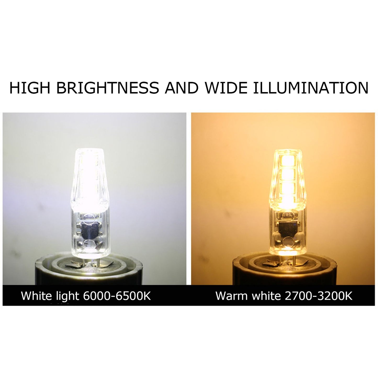 10Pcs G4 8LED Light 2835 Lamp Chips 2W 360 Angle PC Lamp Bulb for Home Office 220VWarm Light