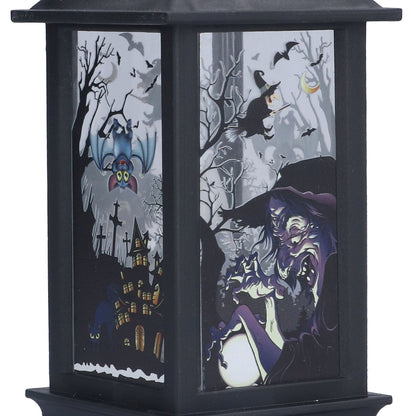 Halloween Lantern LED Witch Pattern Night Light Simulated Candle Flame Light for Party Bar