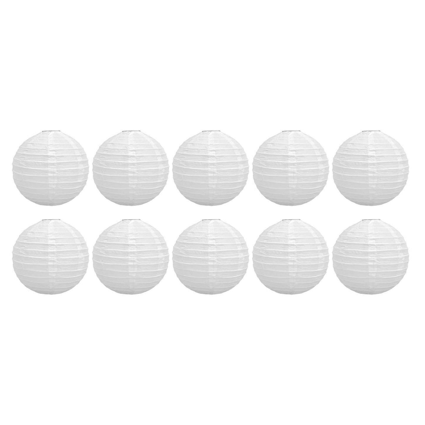 10 Pcs Paper Lanterns 8 Inch Pure White Hand Painted Round Paper Lanterns Birthday Halloween Family Party Decoration