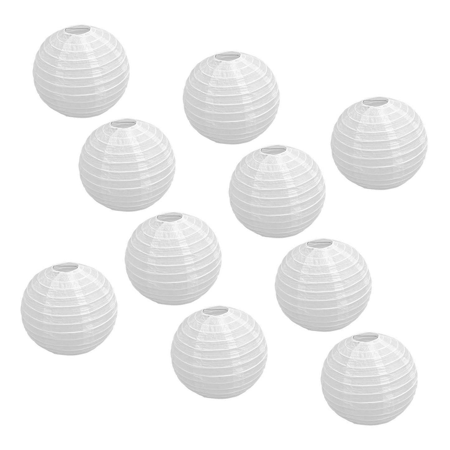 10 Pcs Paper Lanterns 8 Inch Pure White Hand Painted Round Paper Lanterns Birthday Halloween Family Party Decoration