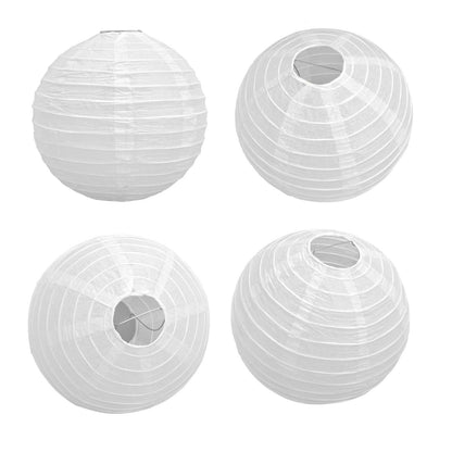 10 Pcs Paper Lanterns 8 Inch Pure White Hand Painted Round Paper Lanterns Birthday Halloween Family Party Decoration