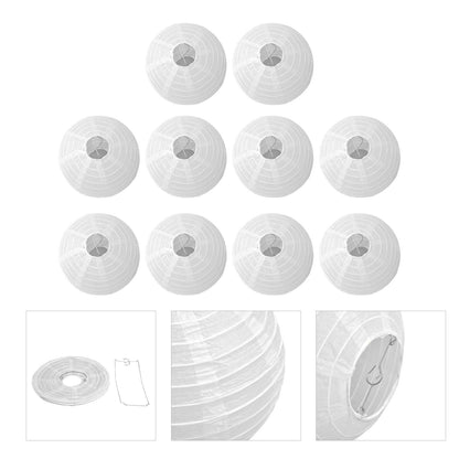 10 Pcs Paper Lanterns 8 Inch Pure White Hand Painted Round Paper Lanterns Birthday Halloween Family Party Decoration