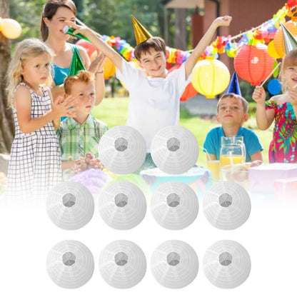 10 Pcs Paper Lanterns 8 Inch Pure White Hand Painted Round Paper Lanterns Birthday Halloween Family Party Decoration