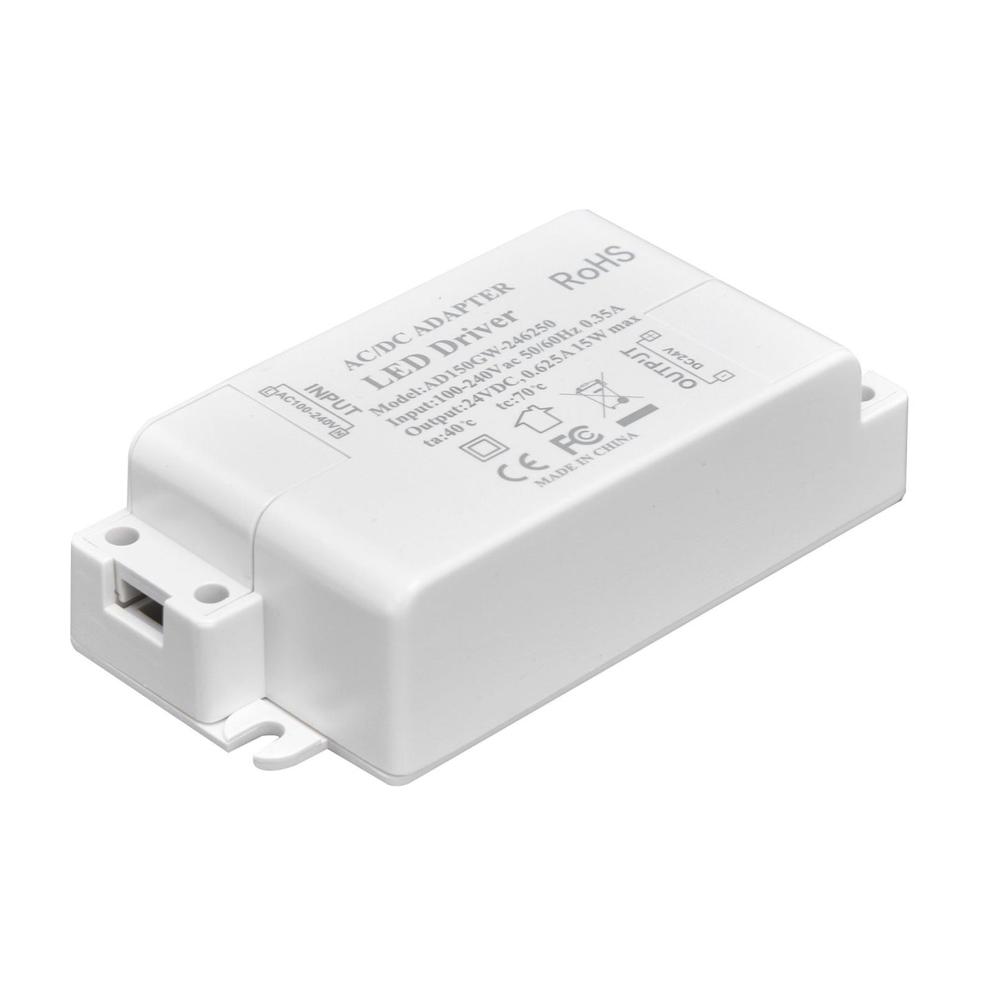 LED Driver DC24V 0.625A 15W DIY Lamp Low Voltage LED Driver Transformer AC 100‑240V
