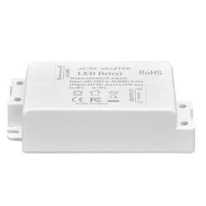 LED Driver DC24V 0.625A 15W DIY Lamp Low Voltage LED Driver Transformer AC 100‑240V