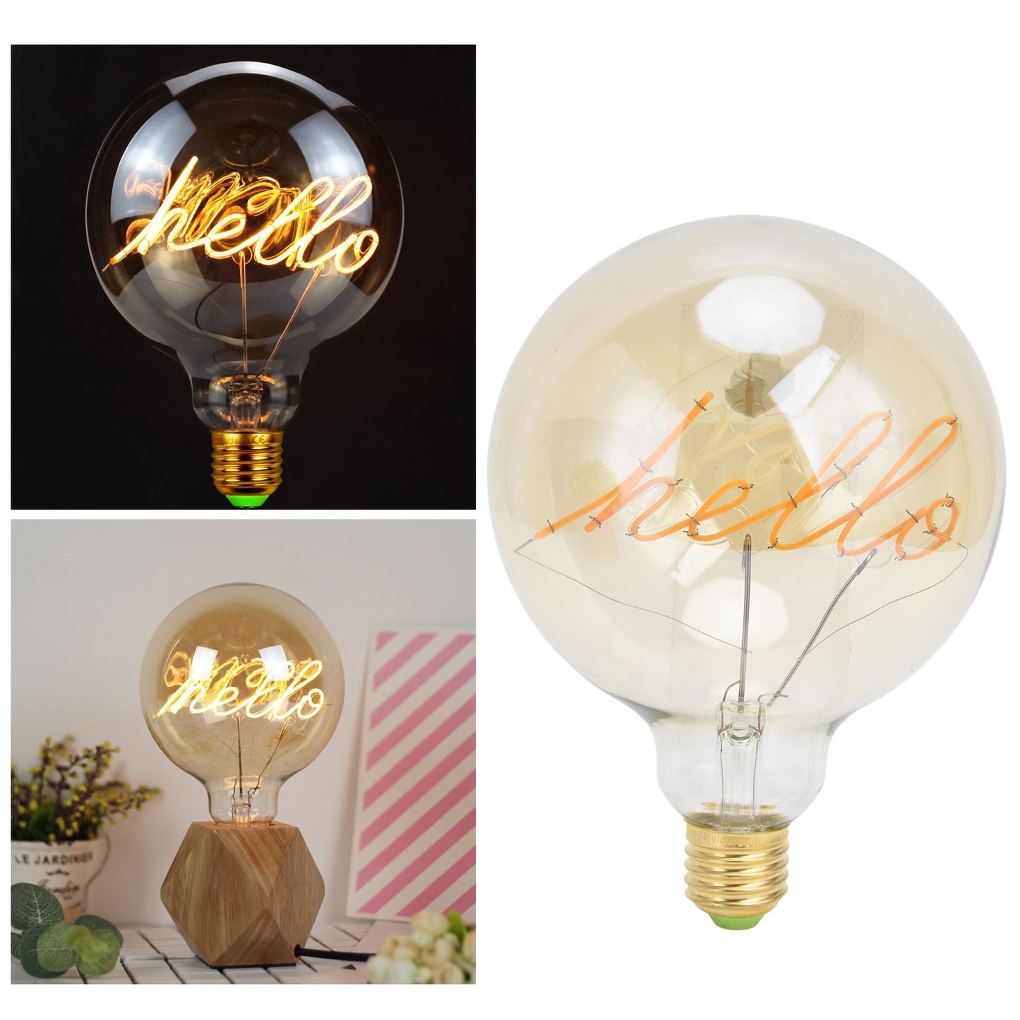 Round Light Bulbs Nontoxic No Flicker Energy Saving Environmental Friendly LED Dimmable Bulb Light 220VHELLO
