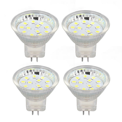 4PCS MR11 12LED Light Bulb 2W 300LM Spot Light Bulb Double Pin Base Landscape Light BulbCold White 6000K