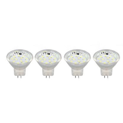 4PCS MR11 12LED Light Bulb 2W 300LM Spot Light Bulb Double Pin Base Landscape Light BulbCold White 6000K