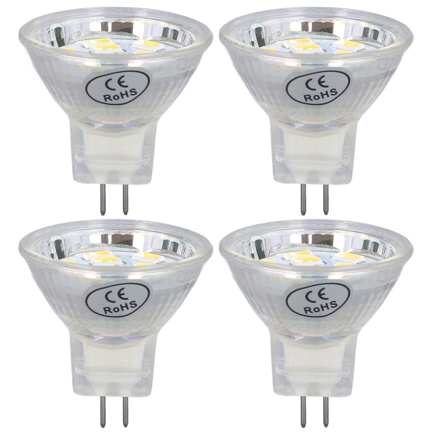 4Pcs MR11 LED Bulb 3W 300lm Bulb with 9 Beads Double Pin Base for Spotlight Landscape LampWarm White Light