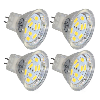 4Pcs MR11 LED Bulb 3W 300lm Bulb with 9 Beads Double Pin Base for Spotlight Landscape LampWarm White Light