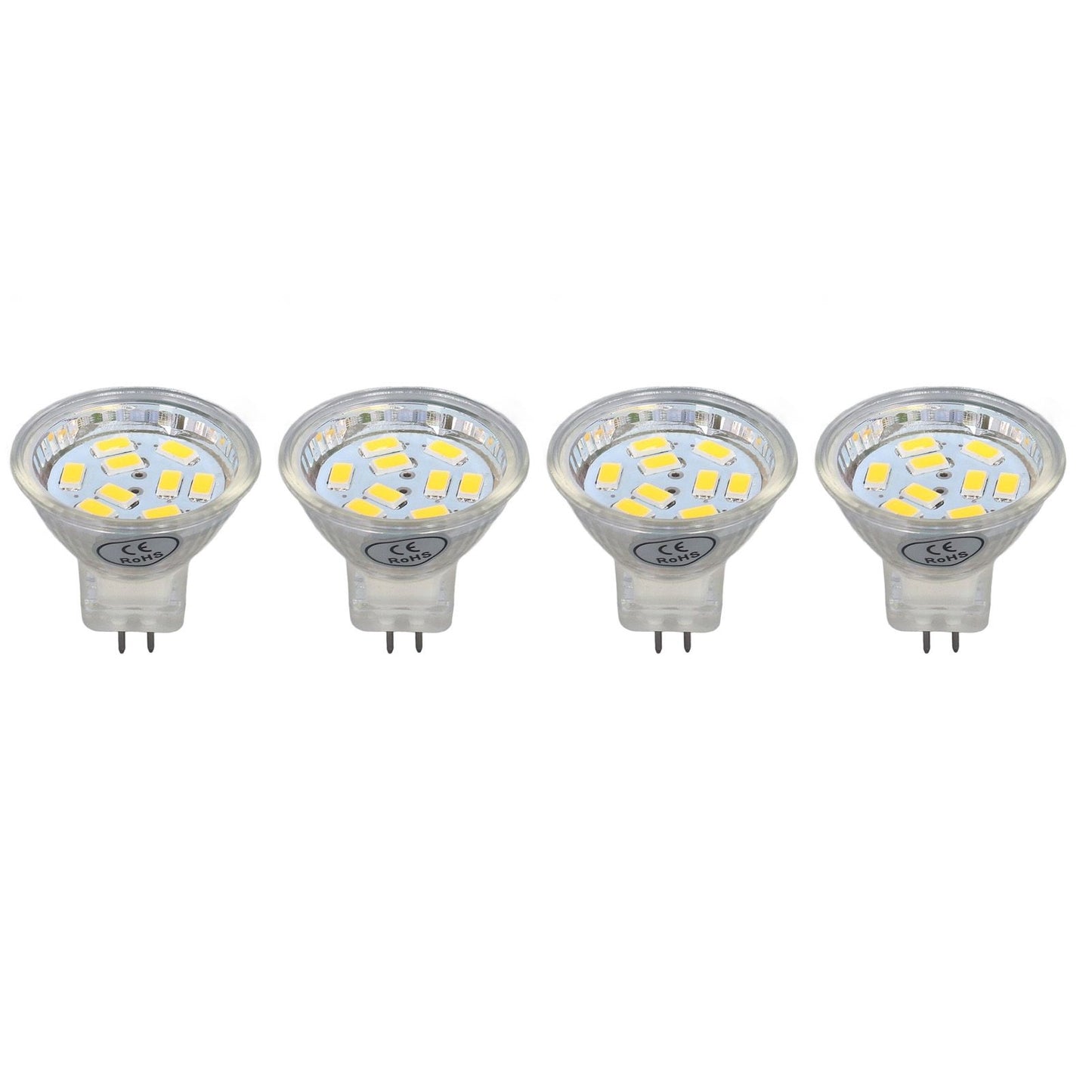 4Pcs MR11 LED Bulb 3W 300lm Bulb with 9 Beads Double Pin Base for Spotlight Landscape LampWarm White Light