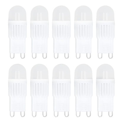 10pcs G9 Bulb Dimmable 2W 500lm G9 LED Bulb 30W Halogen Equivalent for Chandelier Ceiling Light Wall Lamp 220VWhite Light