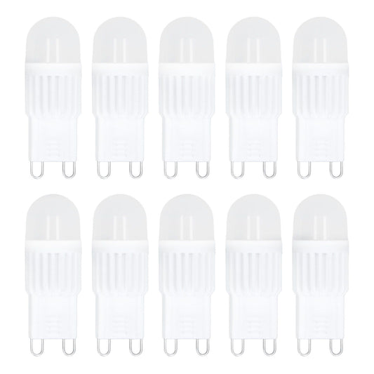 10pcs G9 Bulb Dimmable 2W 500lm G9 LED Bulb 30W Halogen Equivalent for Chandelier Ceiling Light Wall Lamp 220VWhite Light