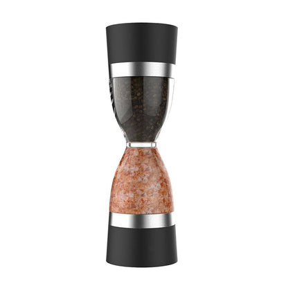 Stainless Steel Salt and Pepper Grinder Set 2 In 1 Seasoning Tank with Adjustable Grind Size