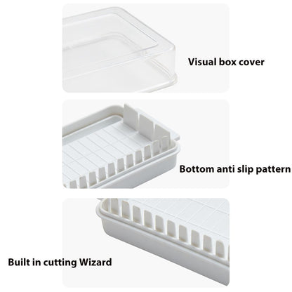 Butter Dish with Lid for Countertop Plastic Butter Keeper and Cutting Slot for Dividing and Storing Butter Container
