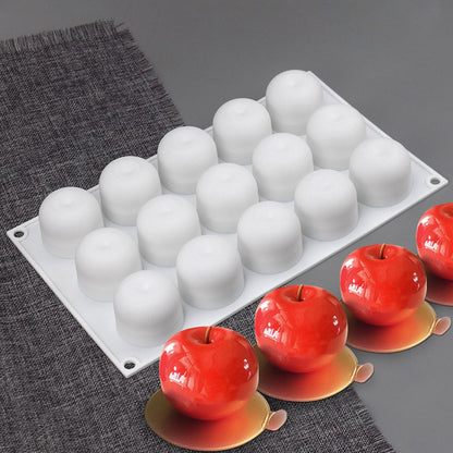 Christmas Eve 15 Cavity Apple Design Silicone Cake Molds Chocolate Mousse Pastry Bakeware Moulds Kitchen Dessert Baking Tools