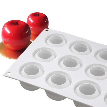 Christmas Eve 15 Cavity Apple Design Silicone Cake Molds Chocolate Mousse Pastry Bakeware Moulds Kitchen Dessert Baking Tools