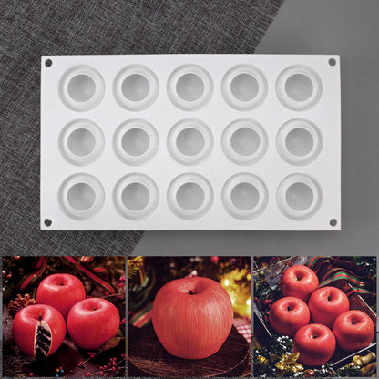 Christmas Eve 15 Cavity Apple Design Silicone Cake Molds Chocolate Mousse Pastry Bakeware Moulds Kitchen Dessert Baking Tools