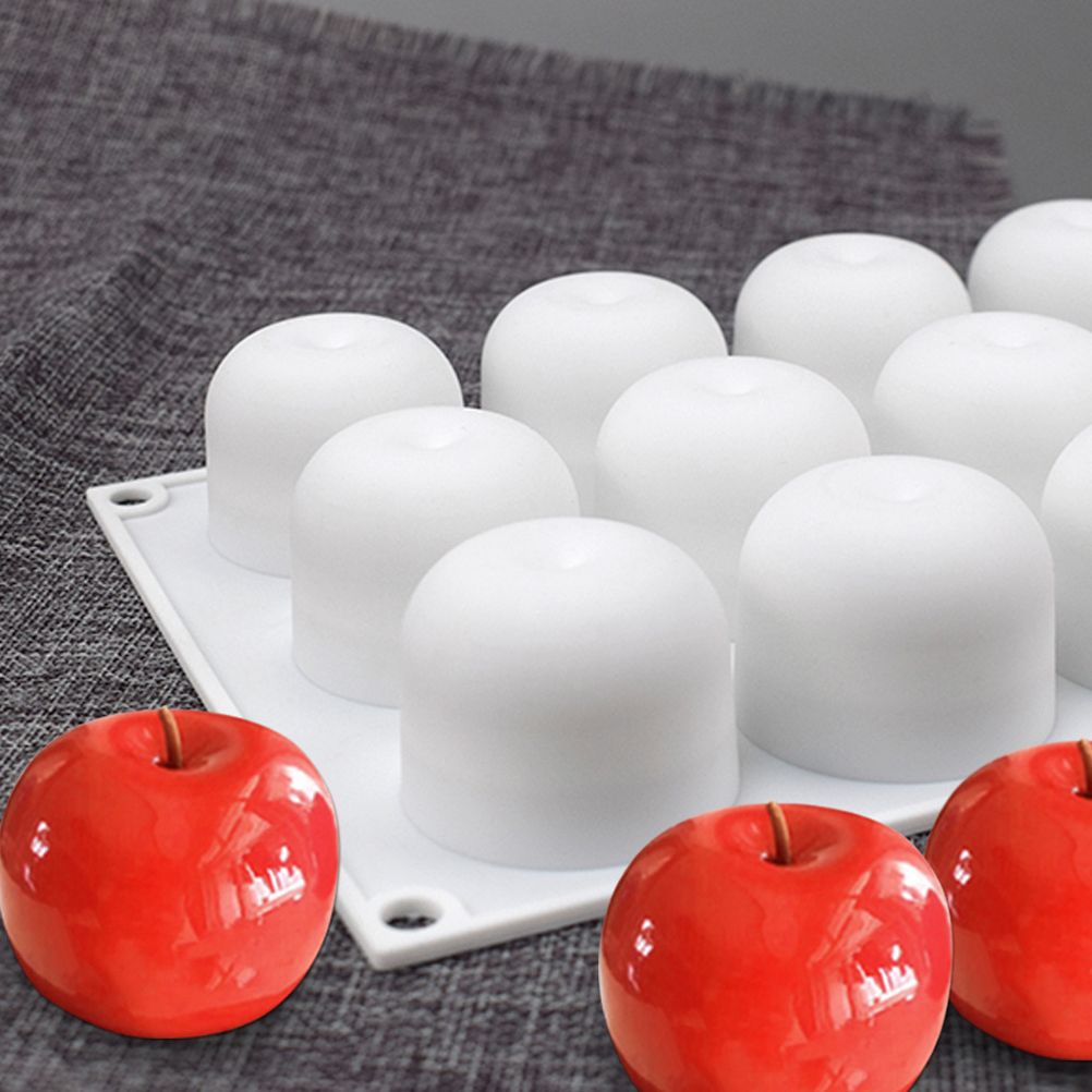 Christmas Eve 15 Cavity Apple Design Silicone Cake Molds Chocolate Mousse Pastry Bakeware Moulds Kitchen Dessert Baking Tools