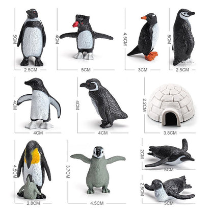 11PCS PVC Penguin Figurines Cute Simulation Ocean Animal Penguin Figure Model Toys Children s Cognitive Animal Ornaments