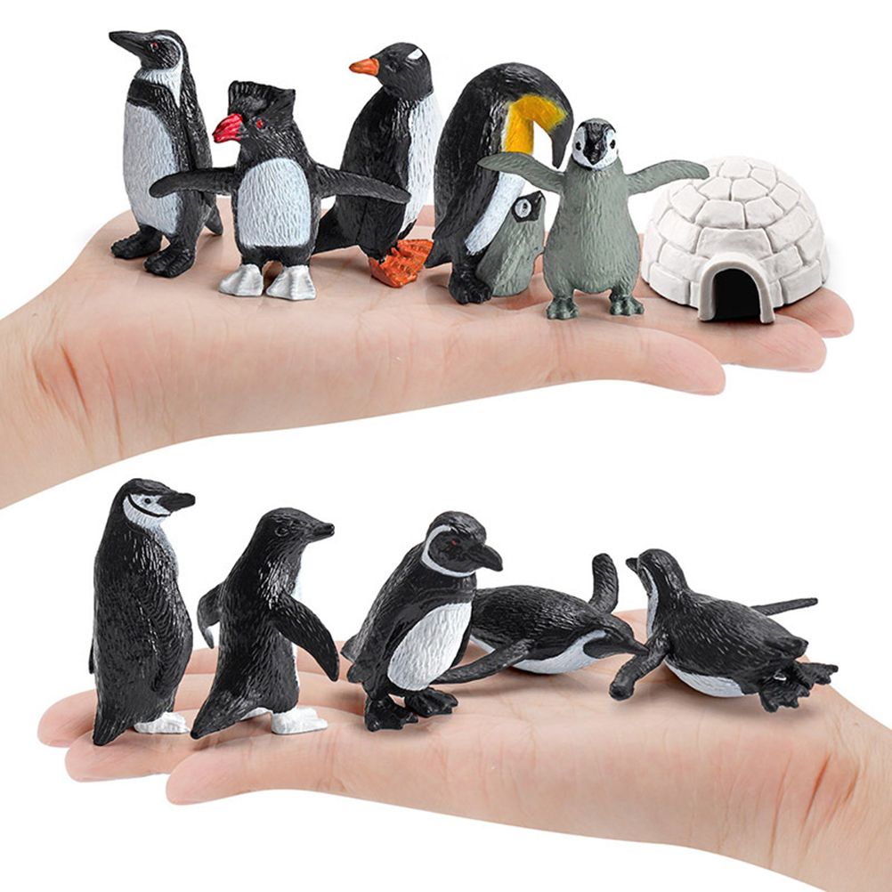 11PCS PVC Penguin Figurines Cute Simulation Ocean Animal Penguin Figure Model Toys Children s Cognitive Animal Ornaments