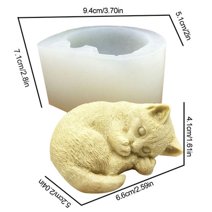 Silicone Cat Mold Cute Cat Soap Mold for Candles Mousse Cake Mold 3D Cartoon Cat Epoxy Mold DIY Baking Mould