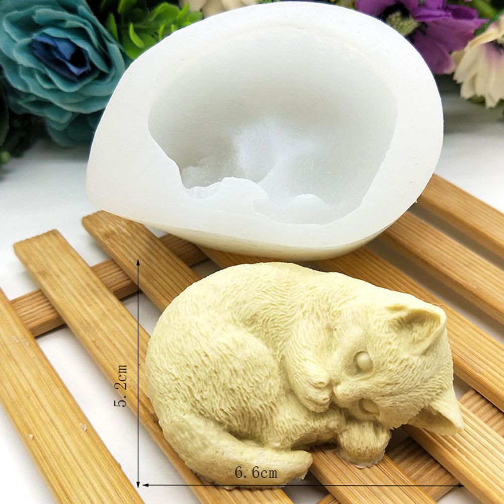Silicone Cat Mold Cute Cat Soap Mold for Candles Mousse Cake Mold 3D Cartoon Cat Epoxy Mold DIY Baking Mould
