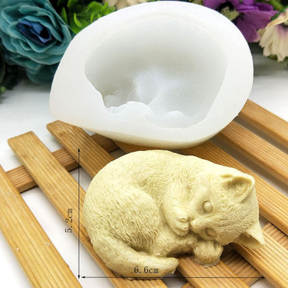 Silicone Cat Mold Cute Cat Soap Mold for Candles Mousse Cake Mold 3D Cartoon Cat Epoxy Mold DIY Baking Mould
