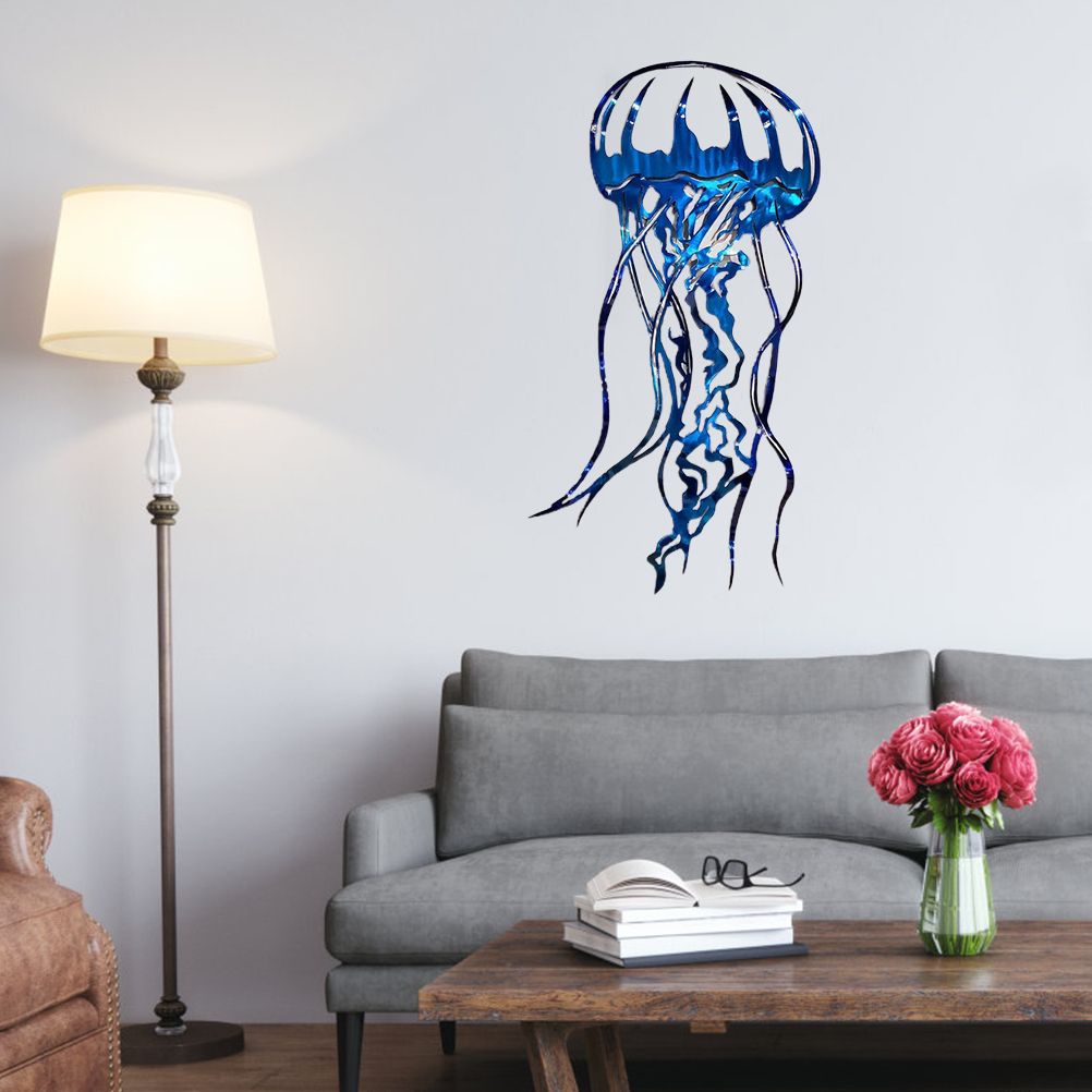 Metal Art Sailfish Sea Turtle Jellyfish Interior Decoration Crafts Wall Hanging Mount Decoration Home Decor Gift