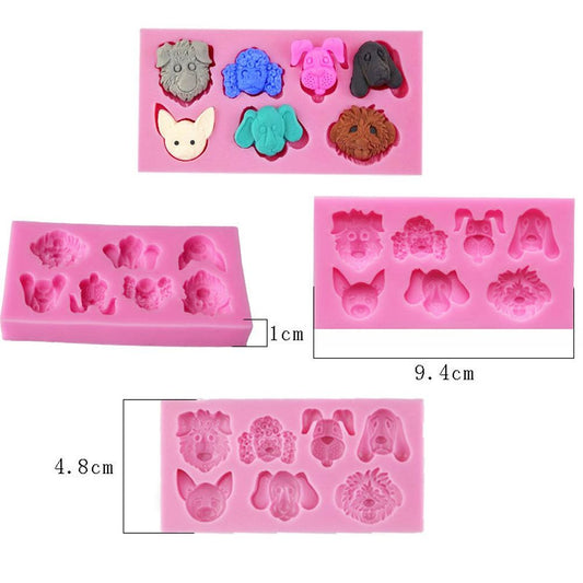 Chocolate Molds Cartoon Dog Candy Molds Cake Mold Silicone Baking Mold Fondant Mold for Home Kitchen DIY Baking Tools