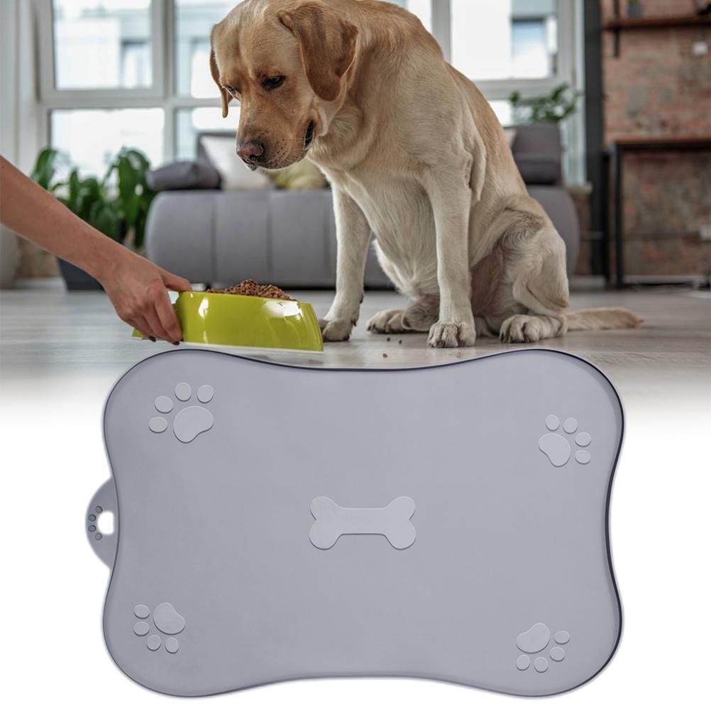 Pet Placemat for Dog and Cat Waterproof Silicone Pet Feeding Pad Non Slip Rollable Mat for Prevent Food and Water Overflow