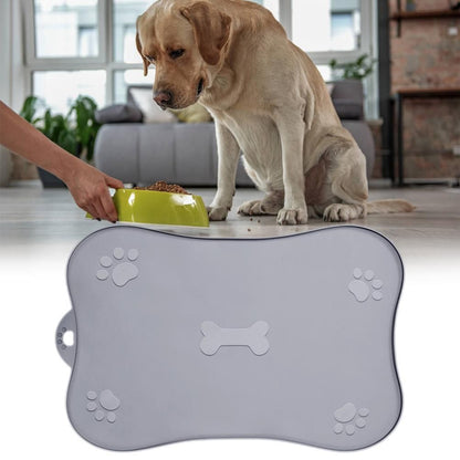 Pet Placemat for Dog and Cat Waterproof Silicone Pet Feeding Pad Non Slip Rollable Mat for Prevent Food and Water Overflow
