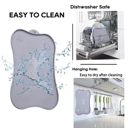 Pet Placemat for Dog and Cat Waterproof Silicone Pet Feeding Pad Non Slip Rollable Mat for Prevent Food and Water Overflow