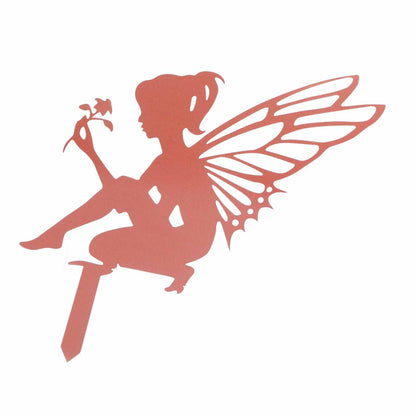 Decorative Garden Stakes Fairy Silhouette Metal Yard Stakes Arts Outdoor Garden Decor Spring Decor