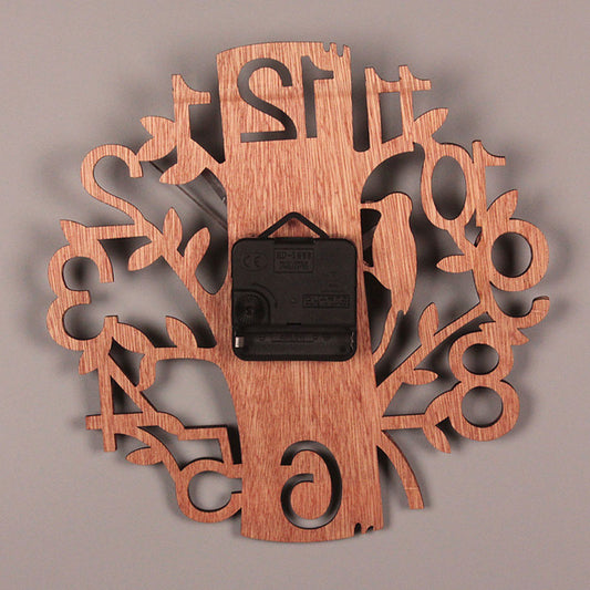 Wooden Wall Clock 8.7in Diameter White Double Layer Ultra Quiet Silent Wall Clock