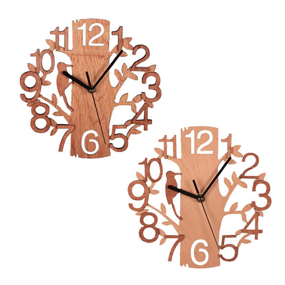 Wooden Wall Clock 8.7in Diameter White Double Layer Ultra Quiet Silent Wall Clock