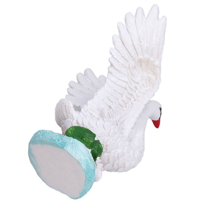 3pcs Resin Swan Ornaments Simulation Decorative Swan Figurine for Miniature Garden Home