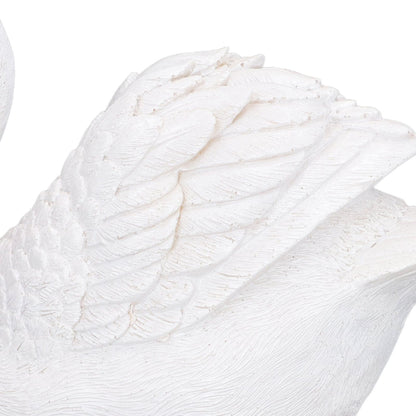 Resin White Swan Figurine Resin White Goose Statue for Outdoor Garden Yard Decoration
