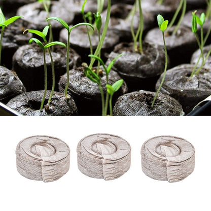 50Pcs Compressed Peat Block Cultivation and Nursery Nutrient Block Soil for Plant Flower VegetablesΦ35 X 10 mm
