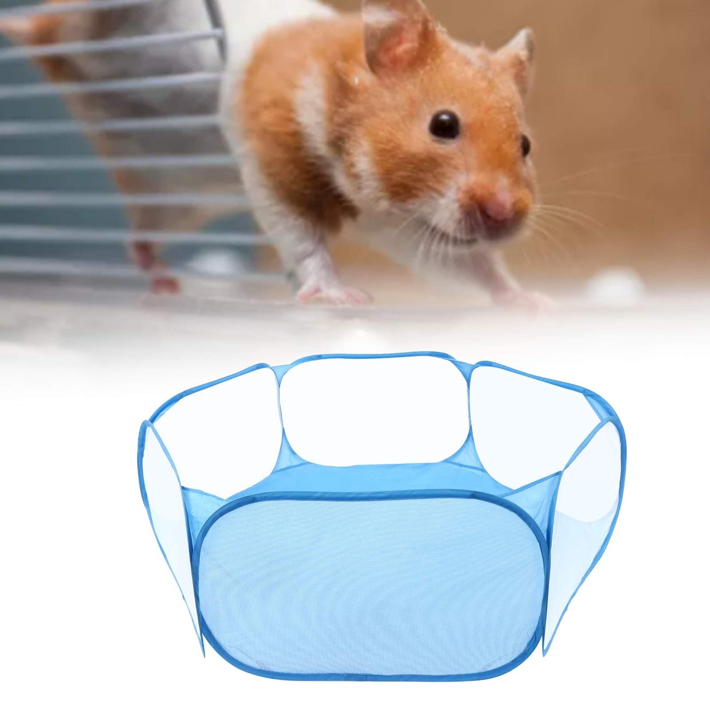 Pet Cage Tent Transparent Breathable Portable Small Animal Playpen for Hamsters Guinea Pigs