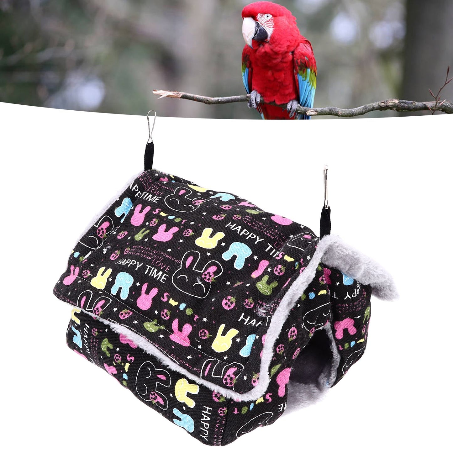 Bird Nest Suspensible Design Soft Plush Warm Safe Portable Size Space Saving Easy Cleaning Parakeet Nest