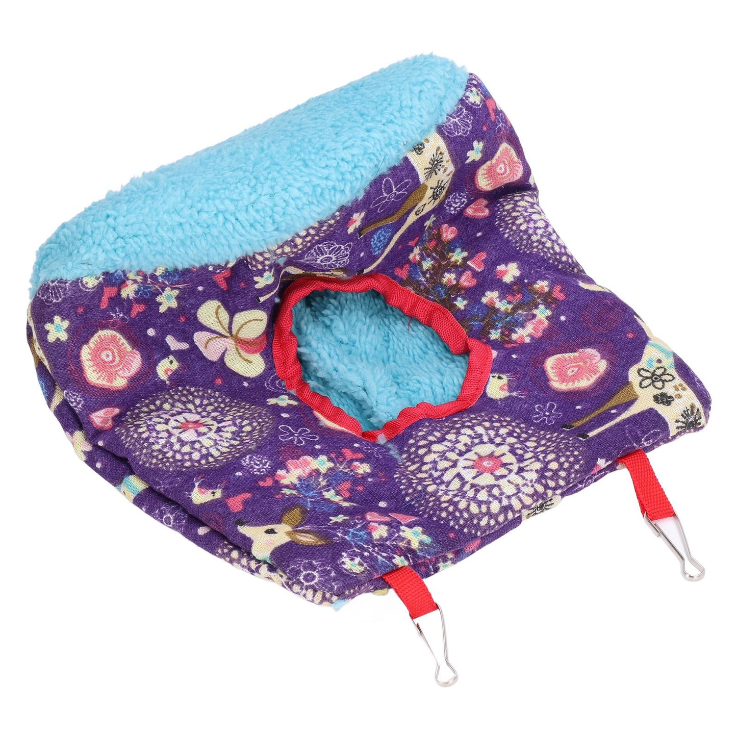 Warm Bird Hammock Plush Soft Foldable Round Bird Hanging Nest for Parrots Parakeet
