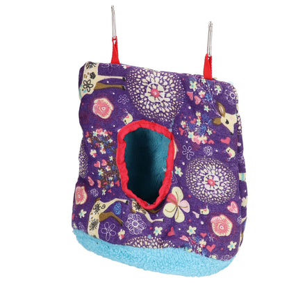 Warm Bird Hammock Plush Soft Foldable Round Bird Hanging Nest for Parrots Parakeet