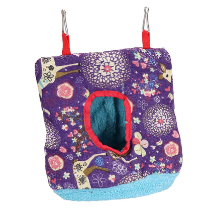 Warm Bird Hammock Plush Soft Foldable Round Bird Hanging Nest for Parrots Parakeet