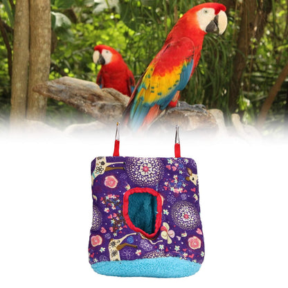 Warm Bird Hammock Plush Soft Foldable Round Bird Hanging Nest for Parrots Parakeet
