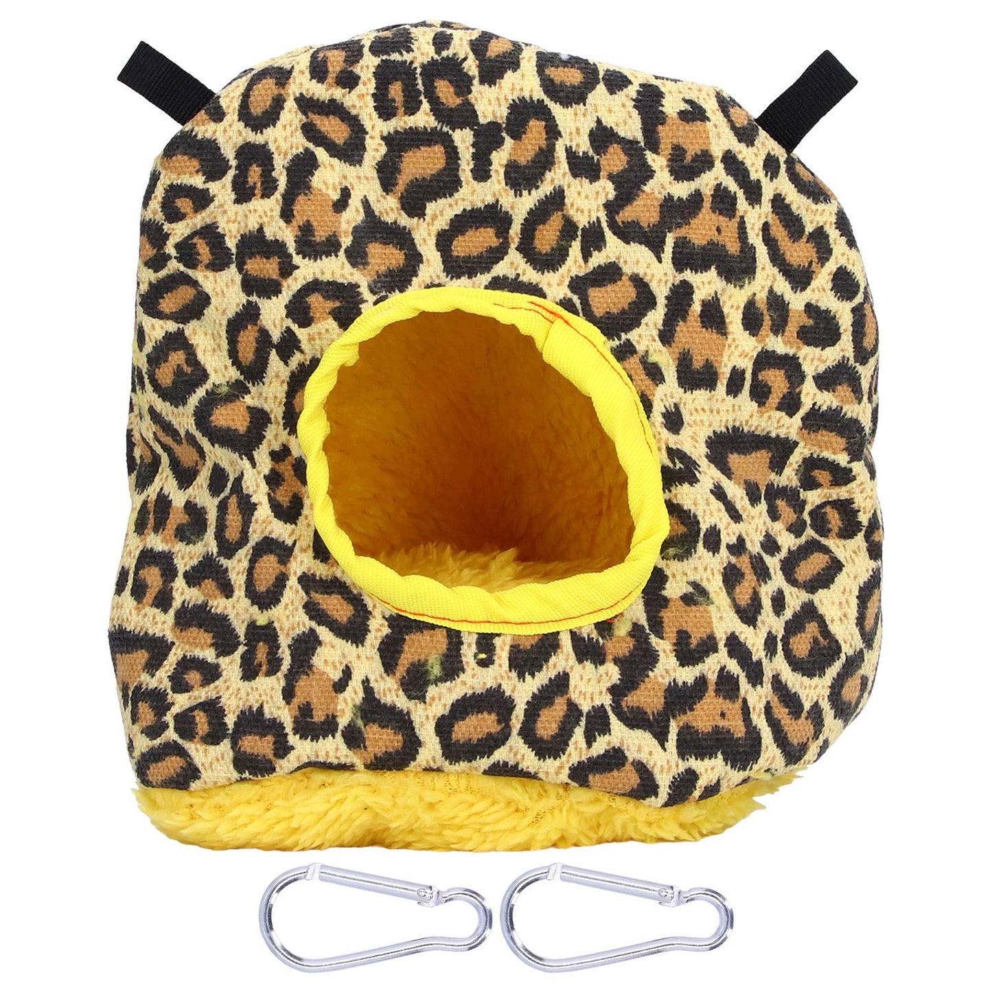 Warm Birdhouse Round Shape Soft Plush Save Space Easy Clean Safety Parrots HouseLeopard Print