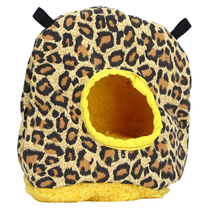 Warm Birdhouse Round Shape Soft Plush Save Space Easy Clean Safety Parrots HouseLeopard Print