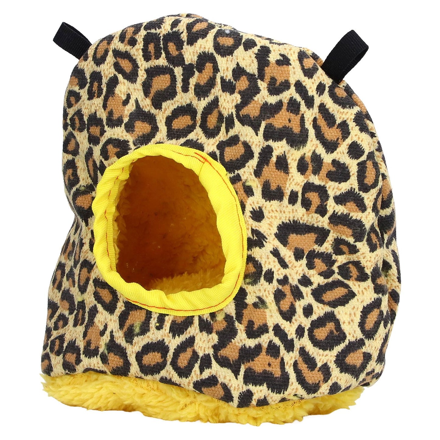 Warm Birdhouse Round Shape Soft Plush Save Space Easy Clean Safety Parrots HouseLeopard Print